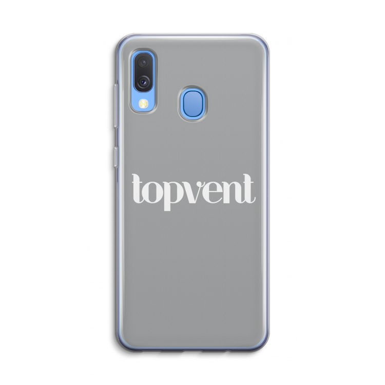 Topvent Grijs Wit: Samsung Galaxy A40 Transparant Hoesje