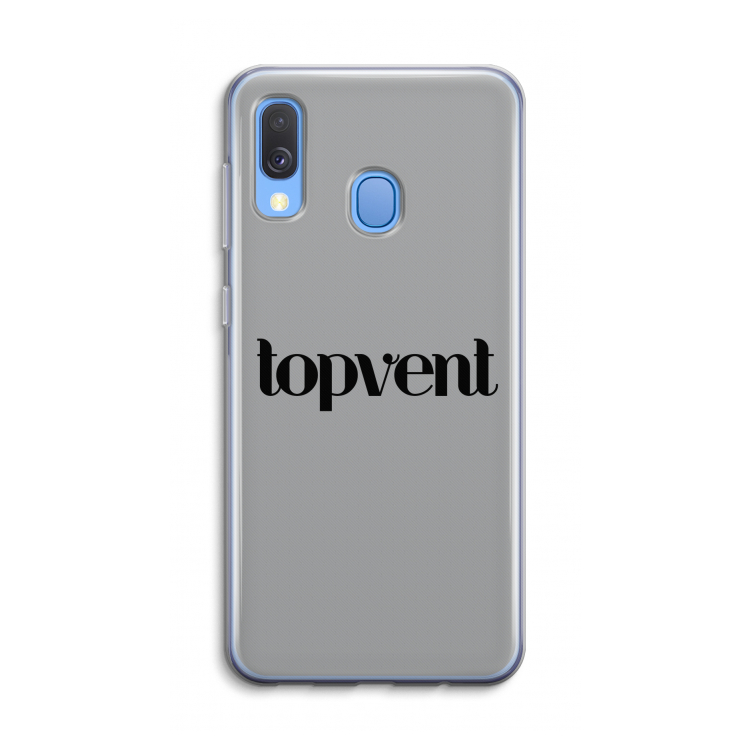 Topvent Grijs Zwart: Samsung Galaxy A40 Transparant Hoesje