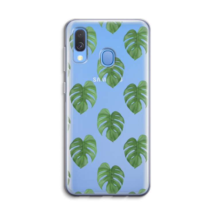 Monstera leaves: Samsung Galaxy A40 Transparant Hoesje