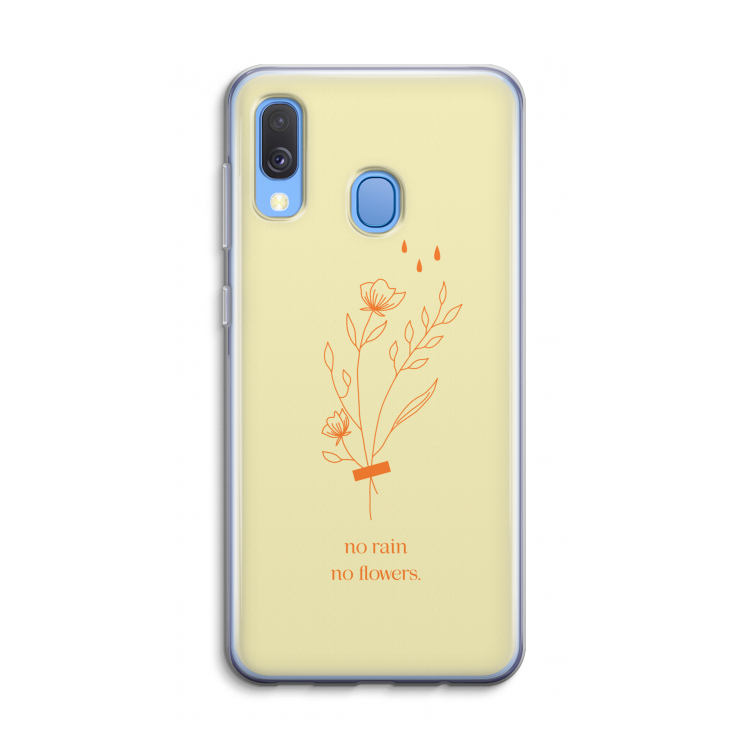 No rain no flowers: Samsung Galaxy A40 Transparant Hoesje