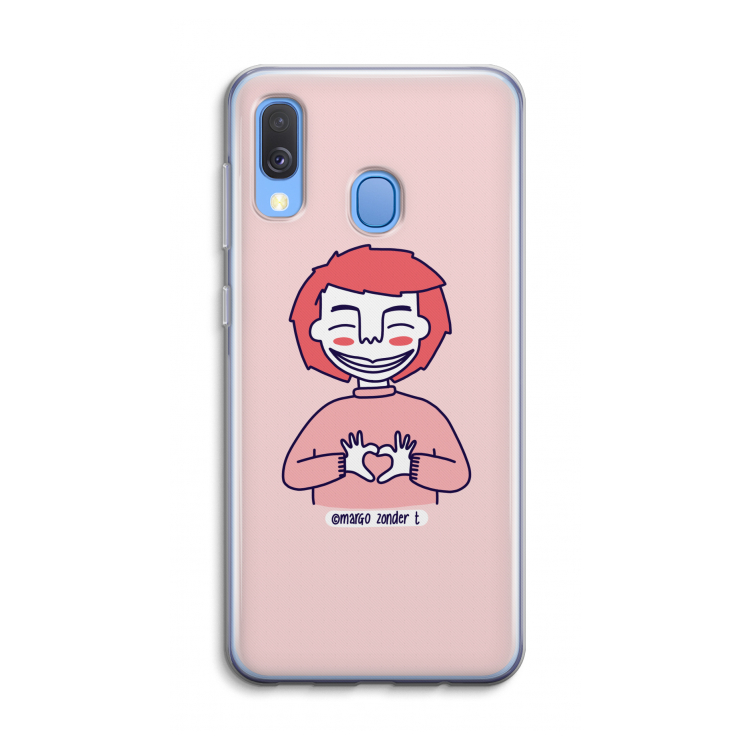 Hartje: Samsung Galaxy A40 Transparant Hoesje