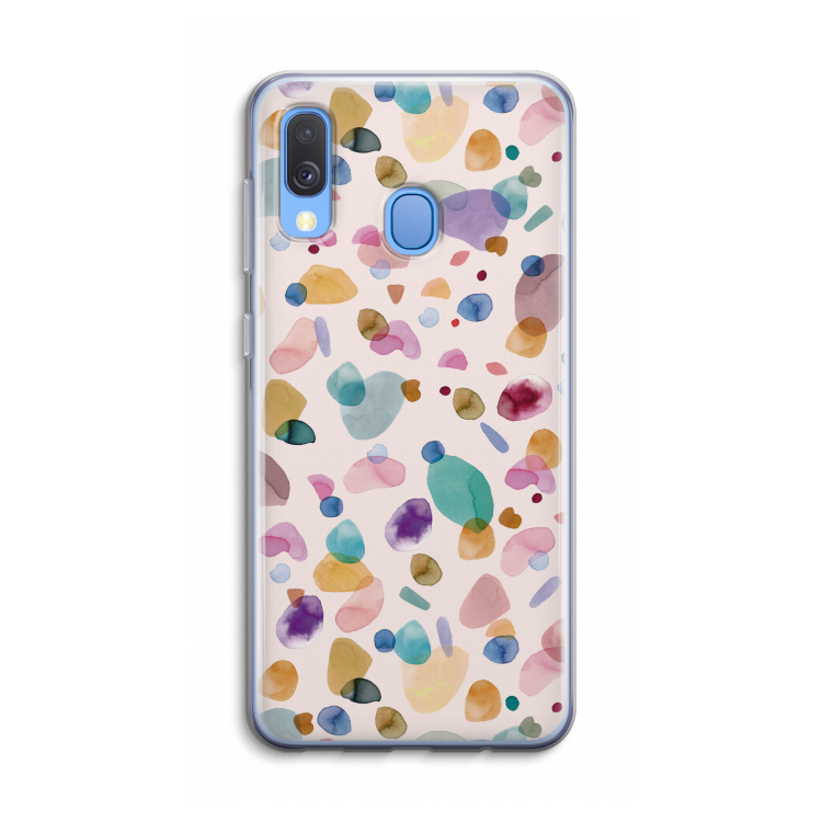 Terrazzo Memphis Pink: Samsung Galaxy A40 Transparant Hoesje