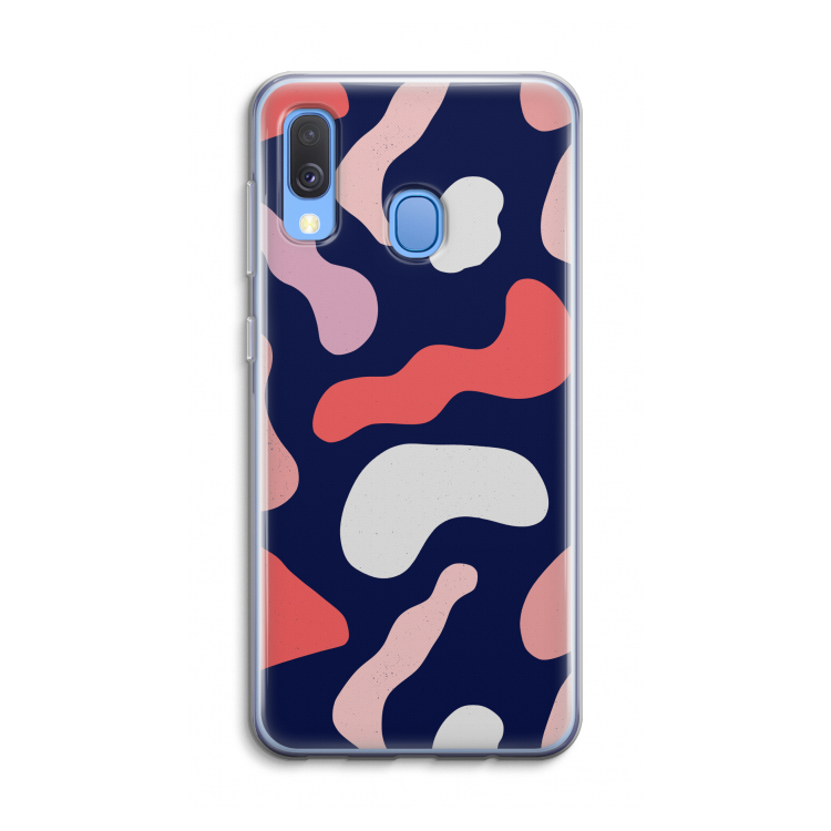 Memphis Shapes Pink: Samsung Galaxy A40 Transparant Hoesje
