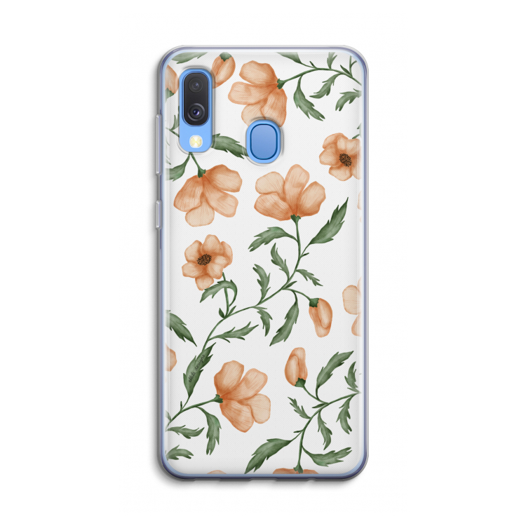 Peachy flowers: Samsung Galaxy A40 Transparant Hoesje