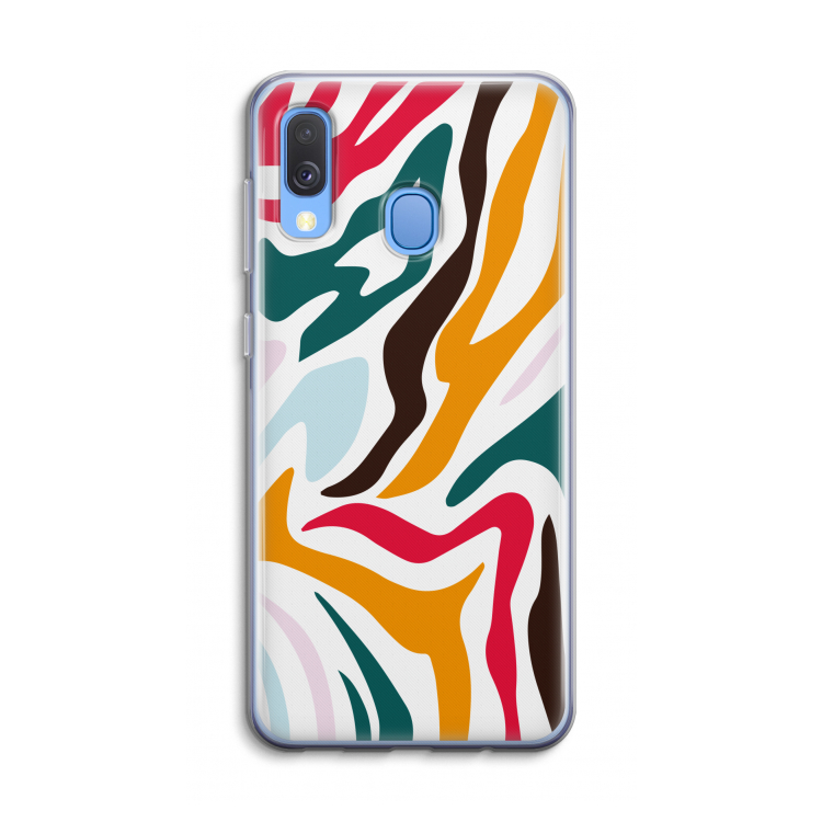 Colored Zebra: Samsung Galaxy A40 Transparant Hoesje