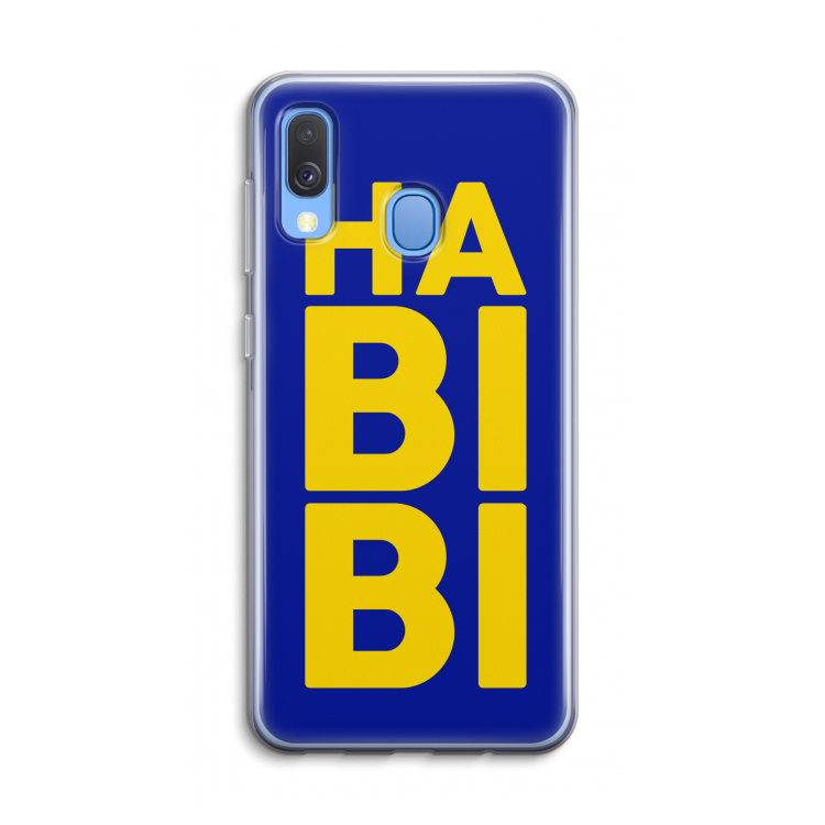 Habibi Blue: Samsung Galaxy A40 Transparant Hoesje