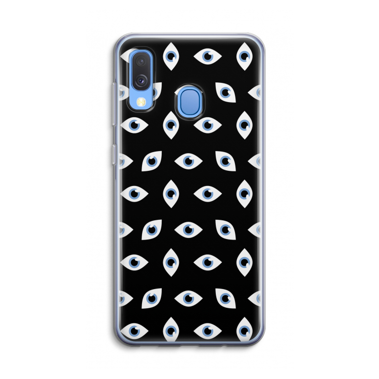 Eyes pattern: Samsung Galaxy A40 Transparant Hoesje