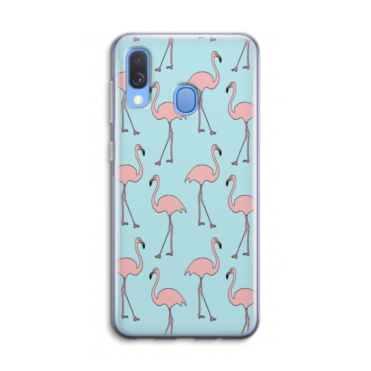 Anything Flamingoes: Samsung Galaxy A40 Transparant Hoesje