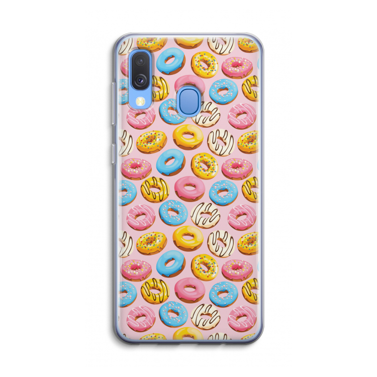 Pink donuts: Samsung Galaxy A40 Transparant Hoesje