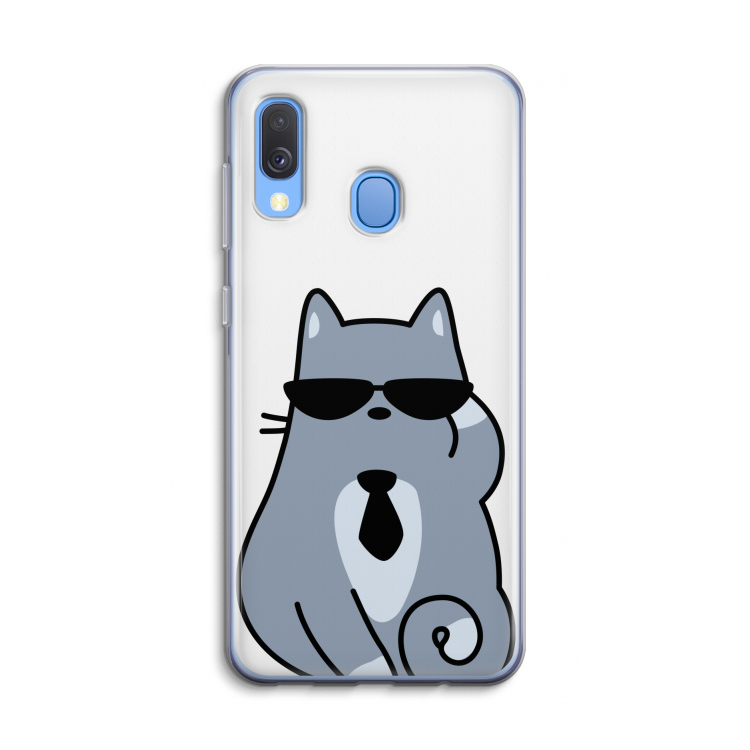Cool cat: Samsung Galaxy A40 Transparant Hoesje