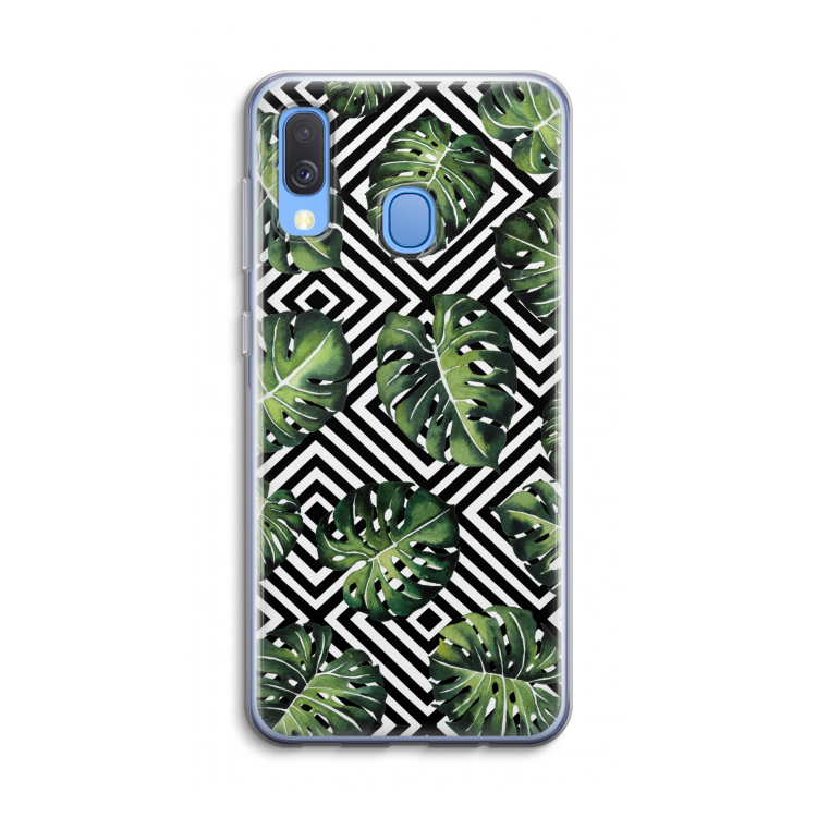 Geometrische jungle: Samsung Galaxy A40 Transparant Hoesje