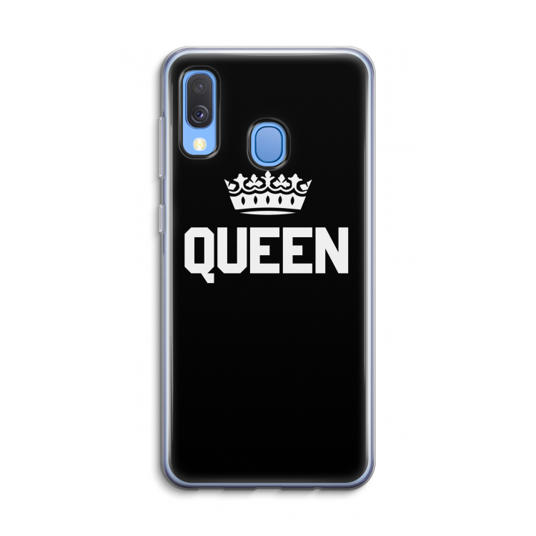 Queen zwart: Samsung Galaxy A40 Transparant Hoesje