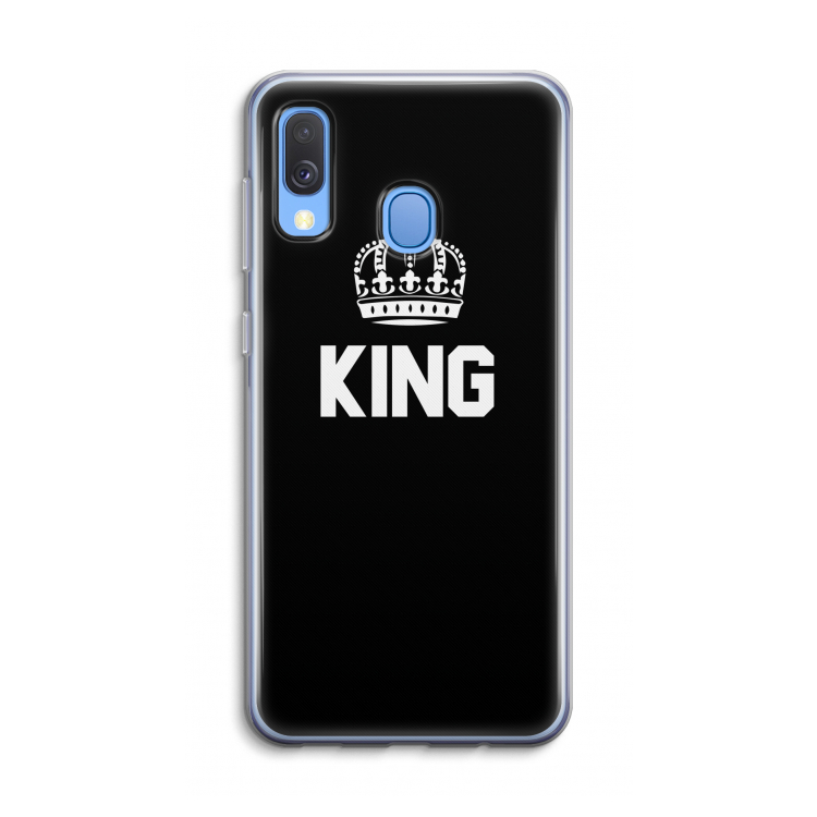 King zwart: Samsung Galaxy A40 Transparant Hoesje