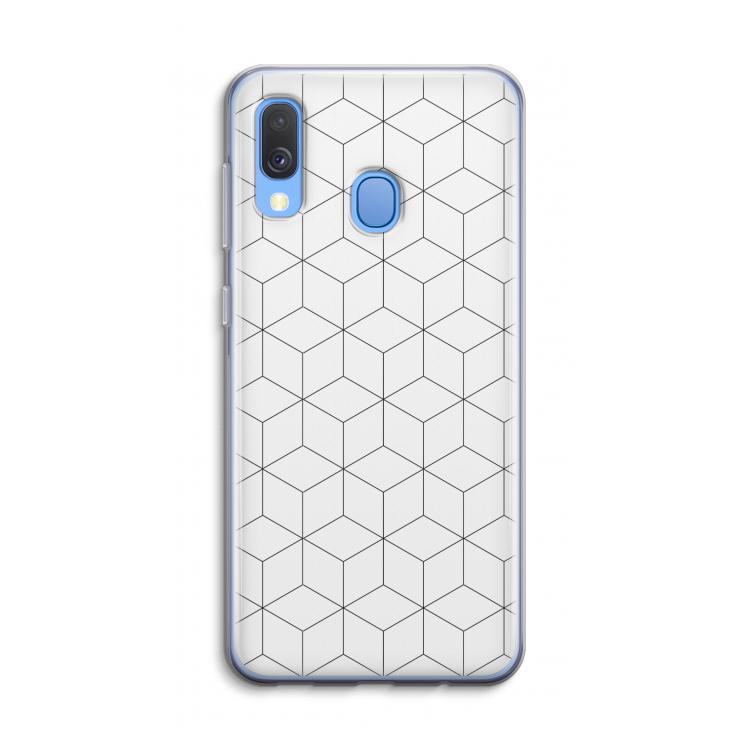 Zwart-witte kubussen: Samsung Galaxy A40 Transparant Hoesje