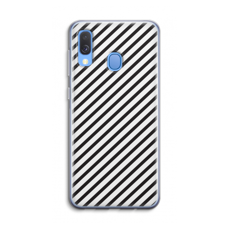 Strepen zwart-wit: Samsung Galaxy A40 Transparant Hoesje