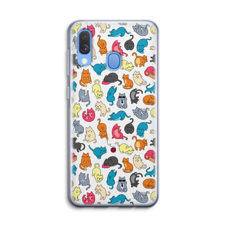Kleurrijke katten: Samsung Galaxy A40 Transparant Hoesje