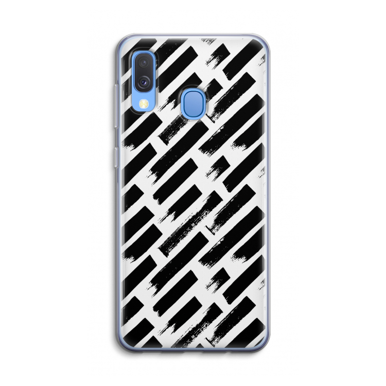 Zwarte vegen: Samsung Galaxy A40 Transparant Hoesje