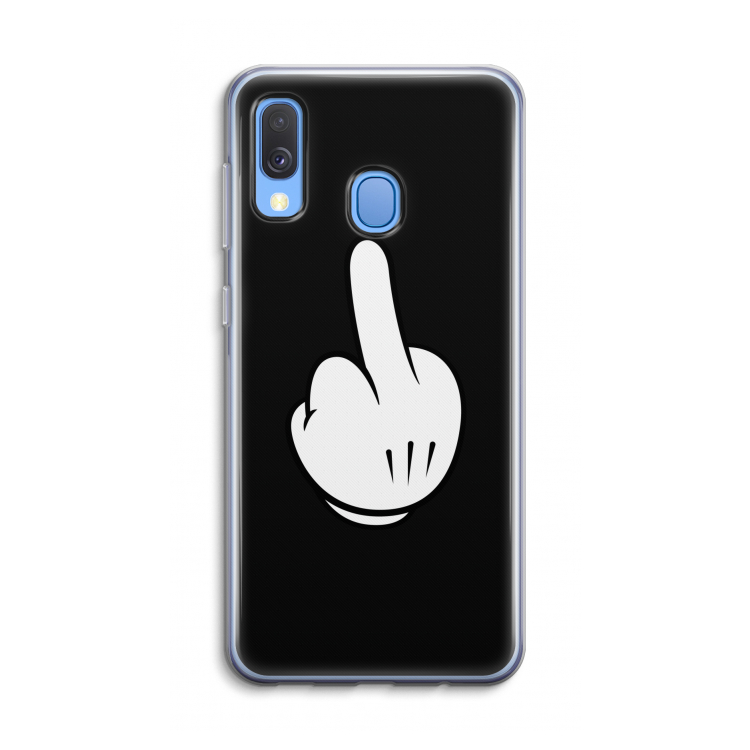Middle finger black: Samsung Galaxy A40 Transparant Hoesje