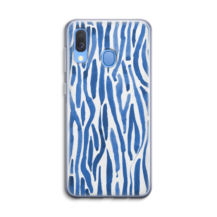 Blauwe nerven: Samsung Galaxy A40 Transparant Hoesje