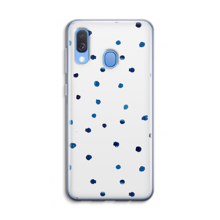 Blauwe stippen: Samsung Galaxy A40 Transparant Hoesje