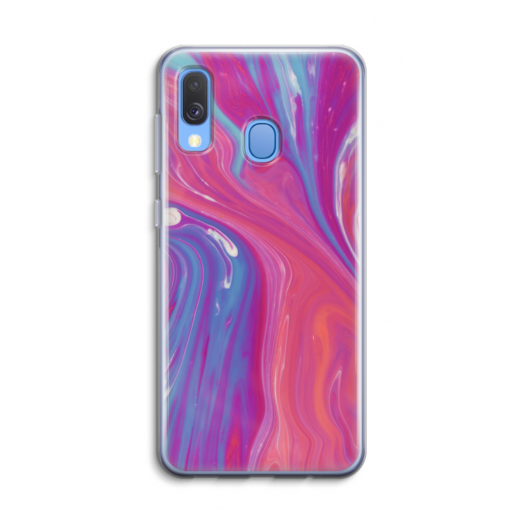Paarse stroom: Samsung Galaxy A40 Transparant Hoesje