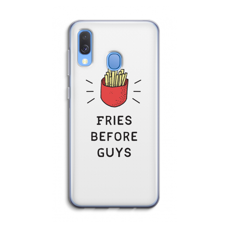 Fries before guys: Samsung Galaxy A40 Transparant Hoesje