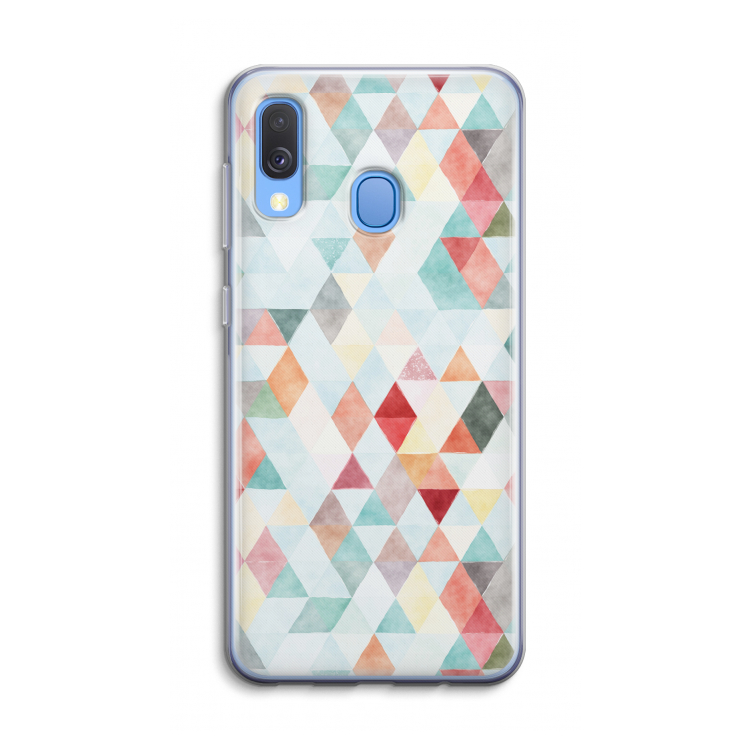 Gekleurde driehoekjes pastel: Samsung Galaxy A40 Transparant Hoesje