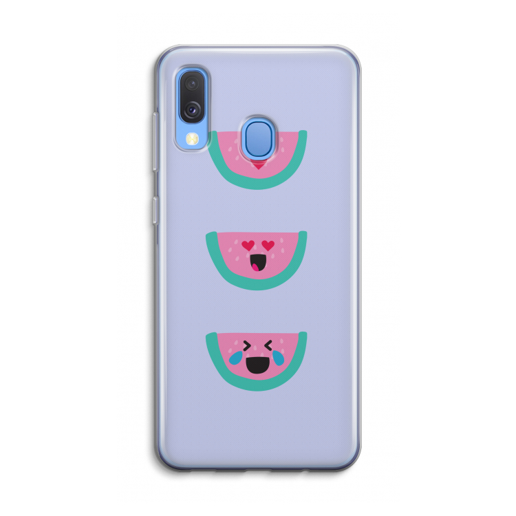 Smiley watermeloen: Samsung Galaxy A40 Transparant Hoesje