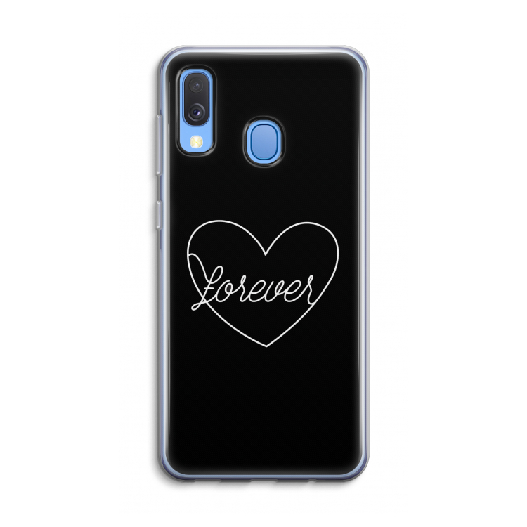 Forever heart black: Samsung Galaxy A40 Transparant Hoesje