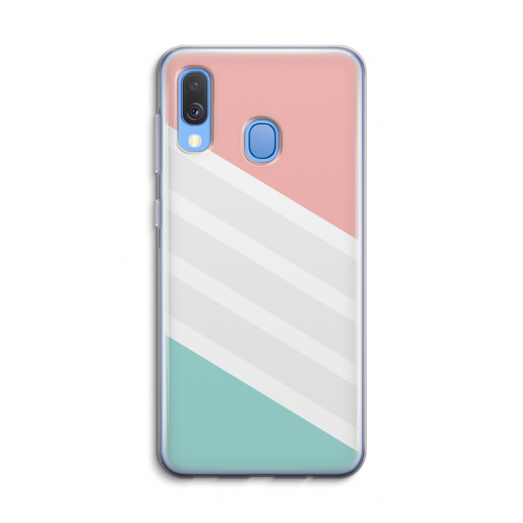 Strepen pastel: Samsung Galaxy A40 Transparant Hoesje