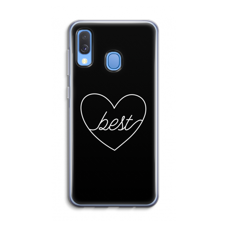 Best heart black: Samsung Galaxy A40 Transparant Hoesje