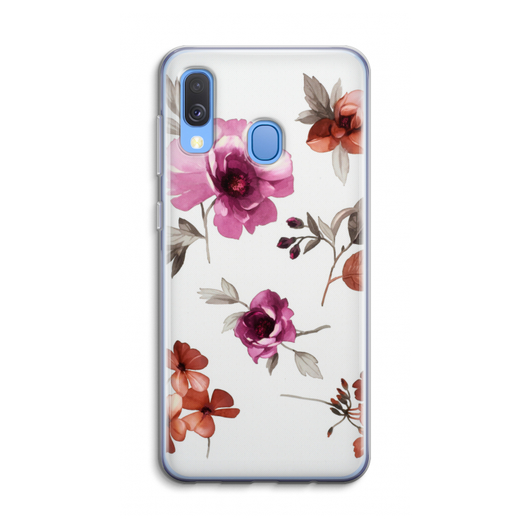 Geschilderde bloemen: Samsung Galaxy A40 Transparant Hoesje