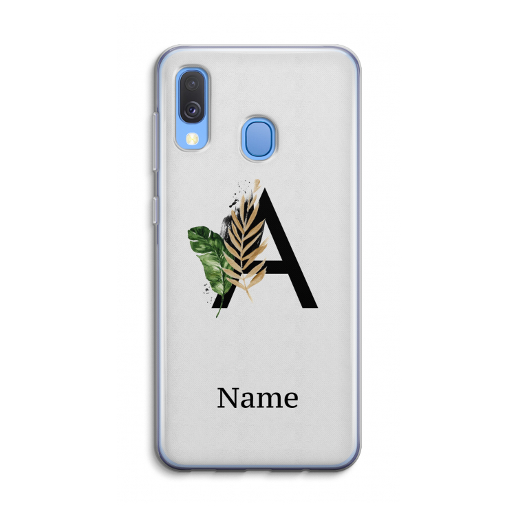 Charcoal Flora: Samsung Galaxy A40 Transparant Hoesje