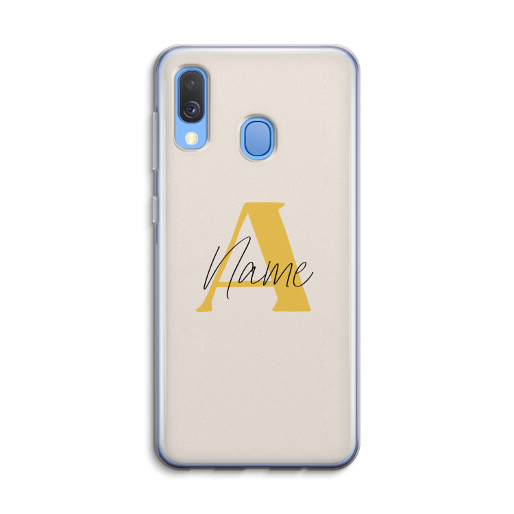 Amber Script: Samsung Galaxy A40 Transparant Hoesje