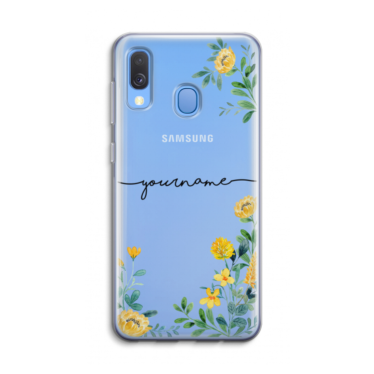 Gele bloemen: Samsung Galaxy A40 Transparant Hoesje