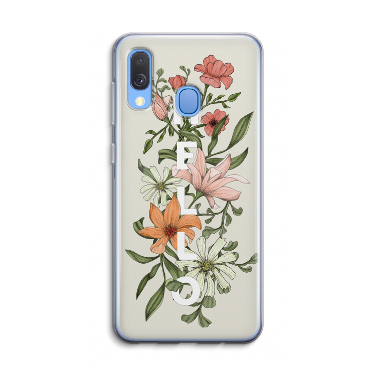Hello bloemen: Samsung Galaxy A40 Transparant Hoesje