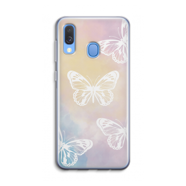 White butterfly: Samsung Galaxy A40 Transparant Hoesje
