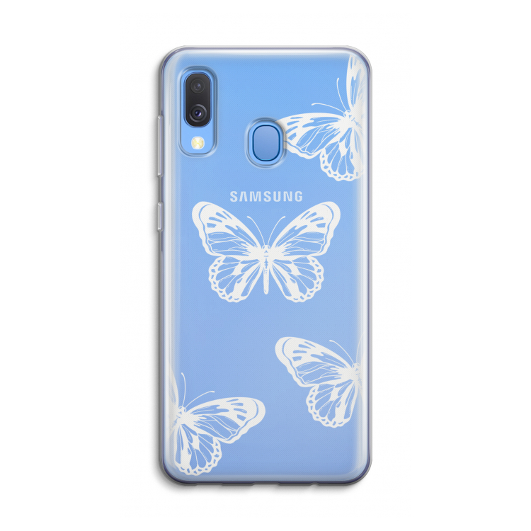 White butterfly: Samsung Galaxy A40 Transparant Hoesje