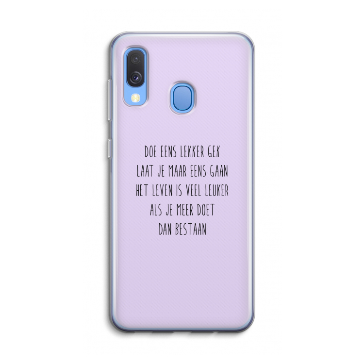 Gek: Samsung Galaxy A40 Transparant Hoesje