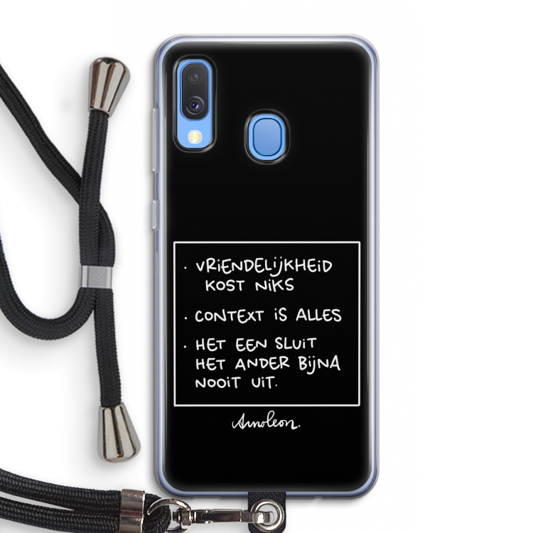 Mijn Motto's: Samsung Galaxy A40 Transparant Hoesje met koord