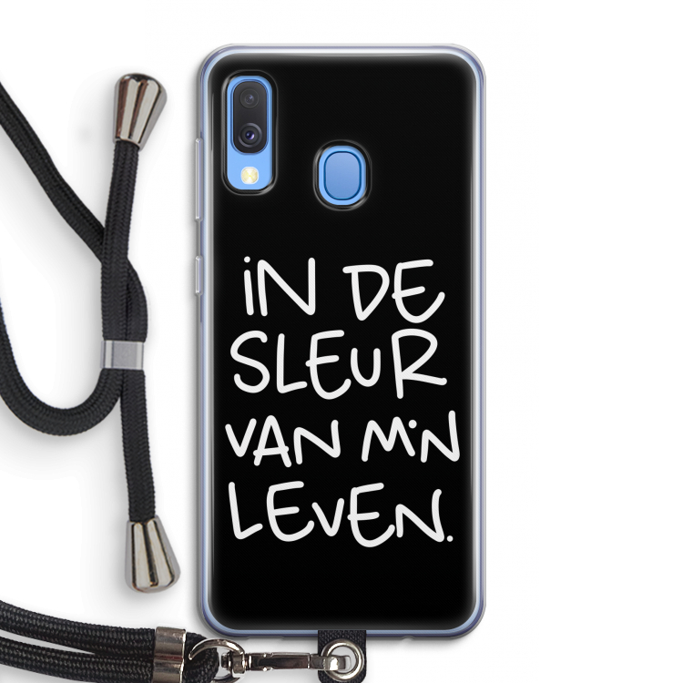 De Sleur: Samsung Galaxy A40 Transparant Hoesje met koord