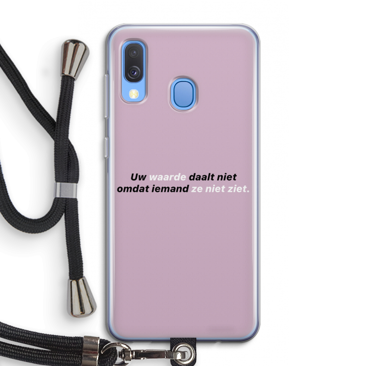 uw waarde daalt niet: Samsung Galaxy A40 Transparant Hoesje met koord