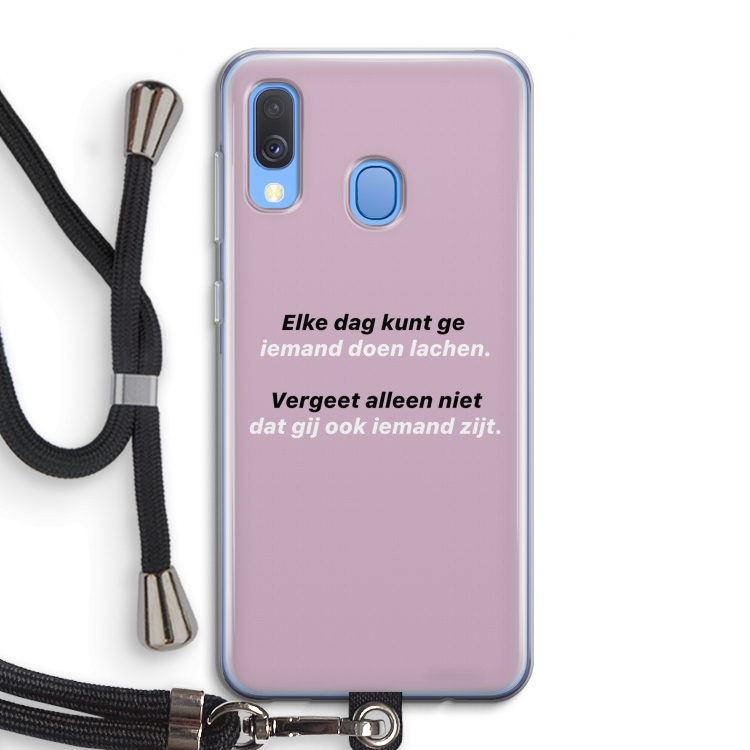 gij zijt ook iemand: Samsung Galaxy A40 Transparant Hoesje met koord