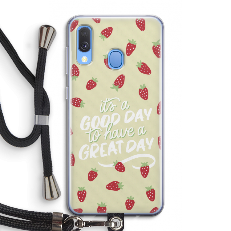 Don't forget to have a great day: Samsung Galaxy A40 Transparant Hoesje met koord