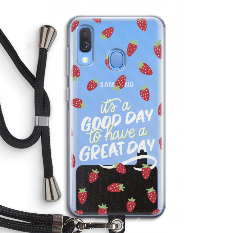 Don't forget to have a great day: Samsung Galaxy A40 Transparant Hoesje met koord