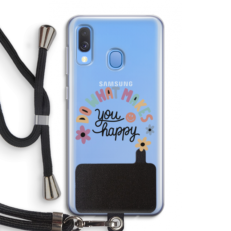 Happy days: Samsung Galaxy A40 Transparant Hoesje met koord