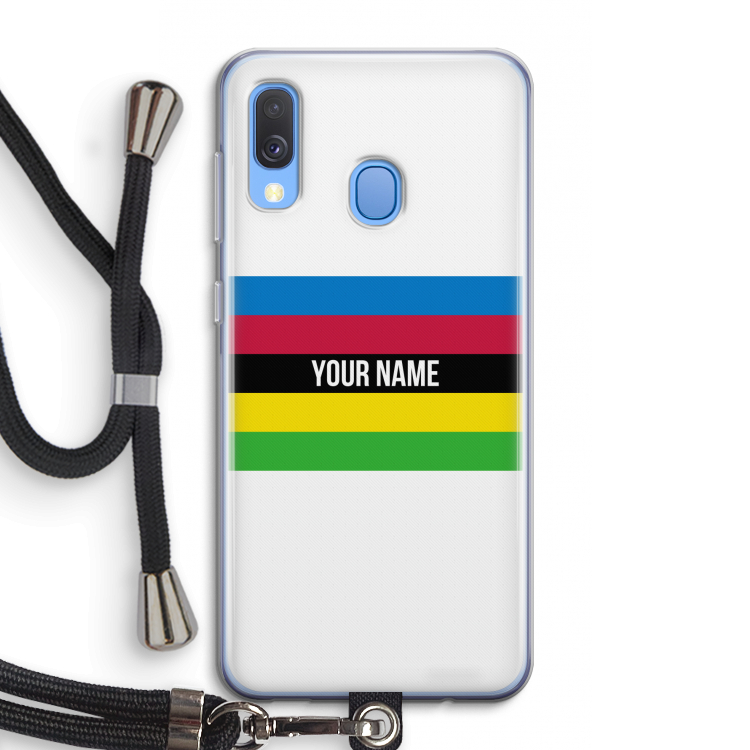 WK Wielrennen: Samsung Galaxy A40 Transparant Hoesje met koord