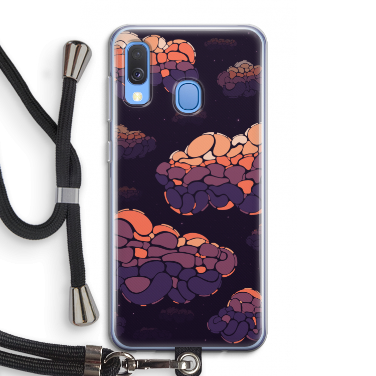 Patroon Wolken: Samsung Galaxy A40 Transparant Hoesje met koord