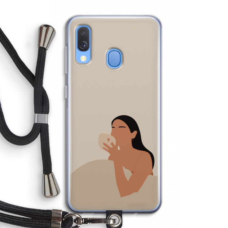 Fresh coffee: Samsung Galaxy A40 Transparant Hoesje met koord