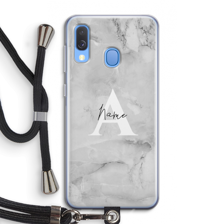 Ivory Marble: Samsung Galaxy A40 Transparant Hoesje met koord